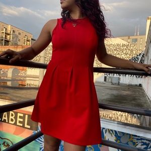 Francesca red tailored style dress